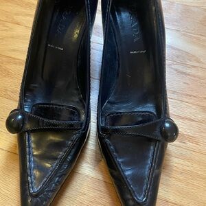Prada Black Leather Heels